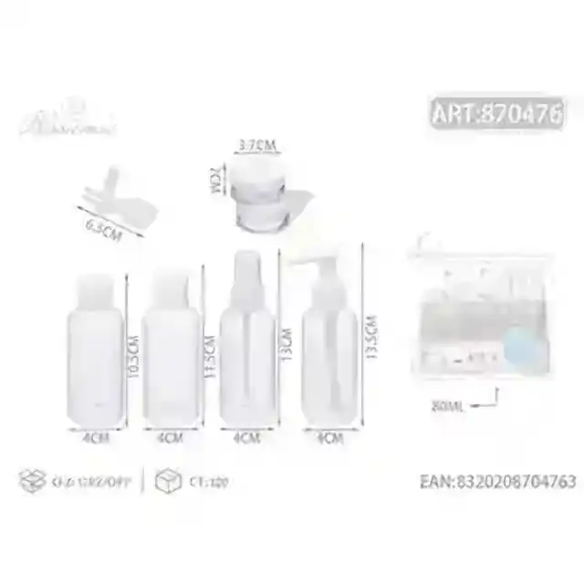 Set contetitori da viaggio 8 pz 80 ml – articolo 870476