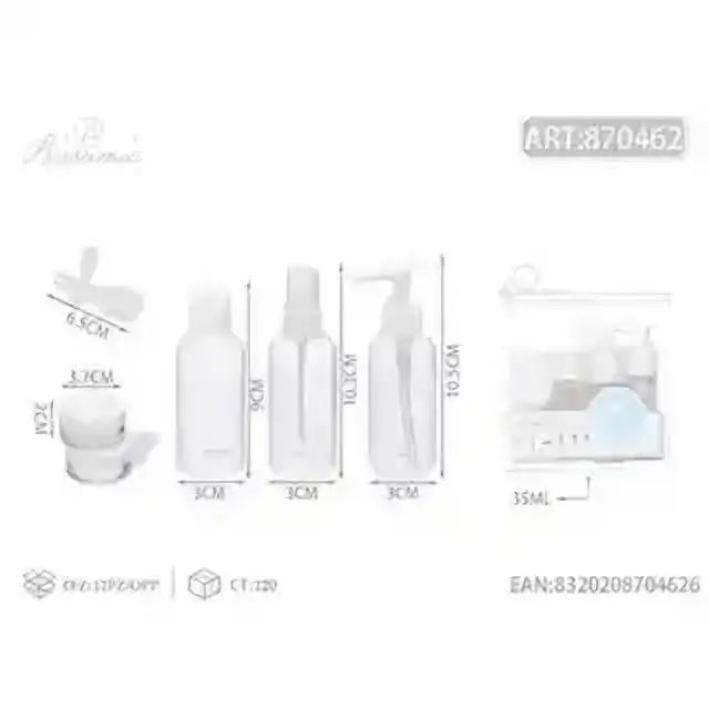 Set contetitori da viaggio 7 pz 35 ml – bianco – articolo 870462
