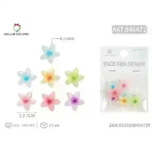 Decorazioni in resina 2.1 × 0.6 cm misto 7 pz – colori assortiti – articolo 845472