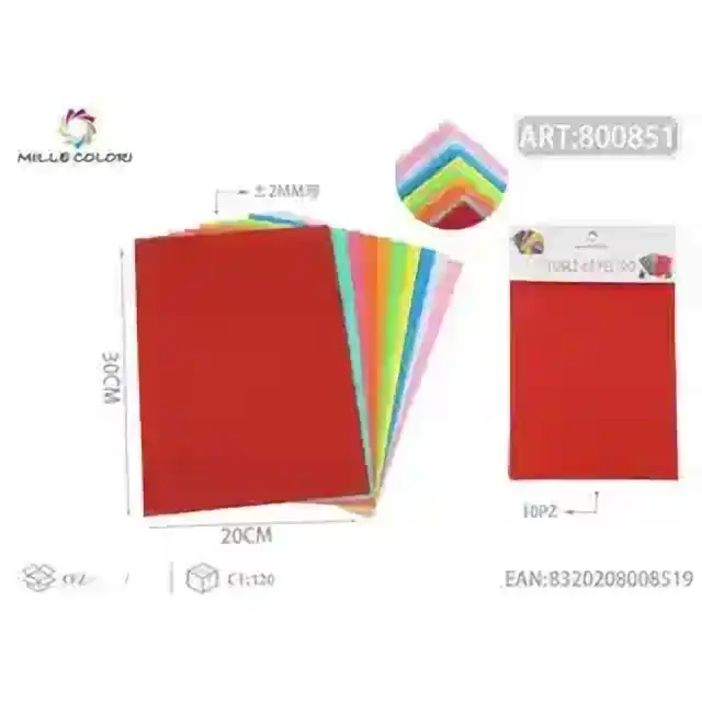 Feltro A4 colori misti 2 mm 10 pz – articolo 800851