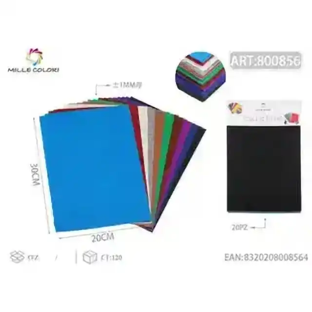 Feltro A4 colori misti 1 mm 20 pz – articolo 800856