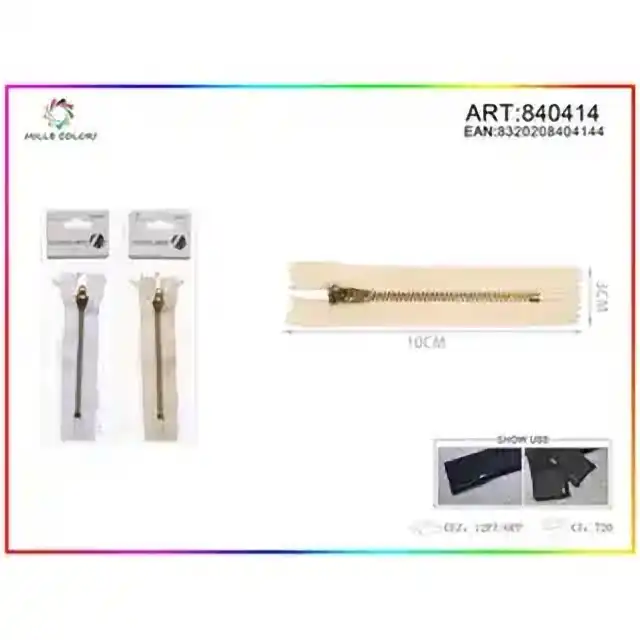 Cerniere lampo sganciabile 10 cm – articolo 840414