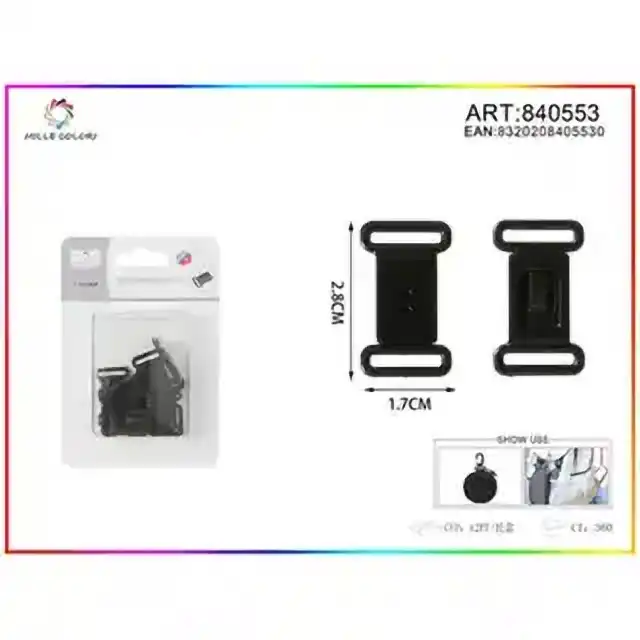 Fibbia spalline 1.7 × 2.8 cm 10 pz – nero – articolo 840553