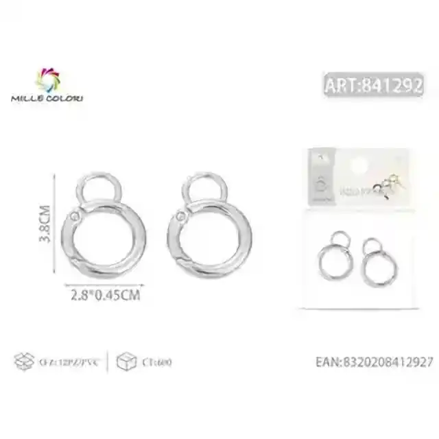 Anello portachiavi 0.5 × 2.8 × 3.8 cm 2 pz – articolo 841292