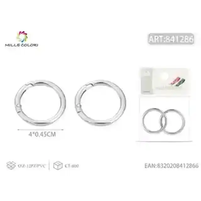 Anello portachiavi 0.5 × 4 cm 2 pz – articolo 841286