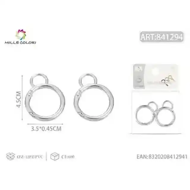 Anello portachiavi 0.5 × 3.5 × 4.5 cm 2 pz – articolo 841294