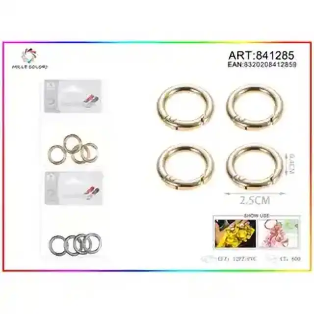 Anello portachiavi 0.4 × 2.5 cm 4 pz – articolo 841285