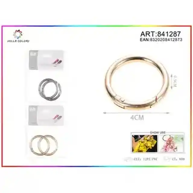 Anello portachiavi 0.5 × 4 cm 2 pz – articolo 841287
