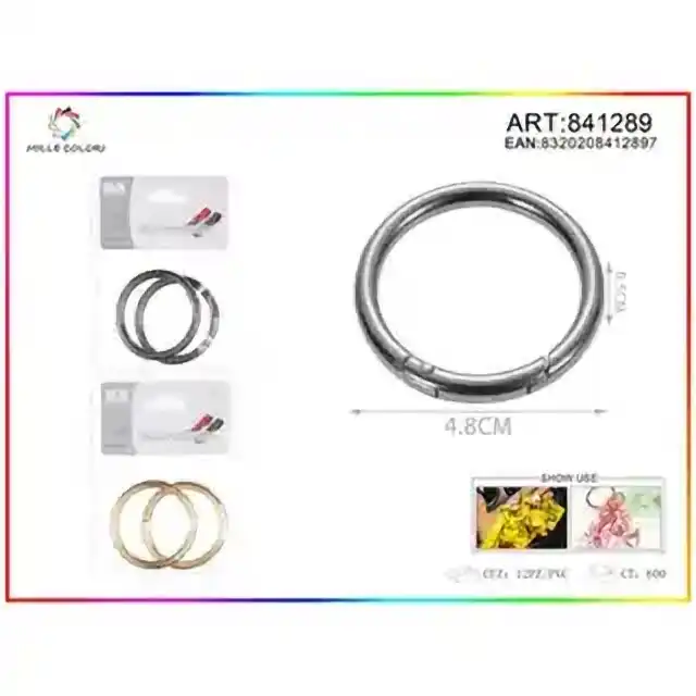 Anello portachiavi 0.5 × 4.8 cm 2 pz – articolo 841289