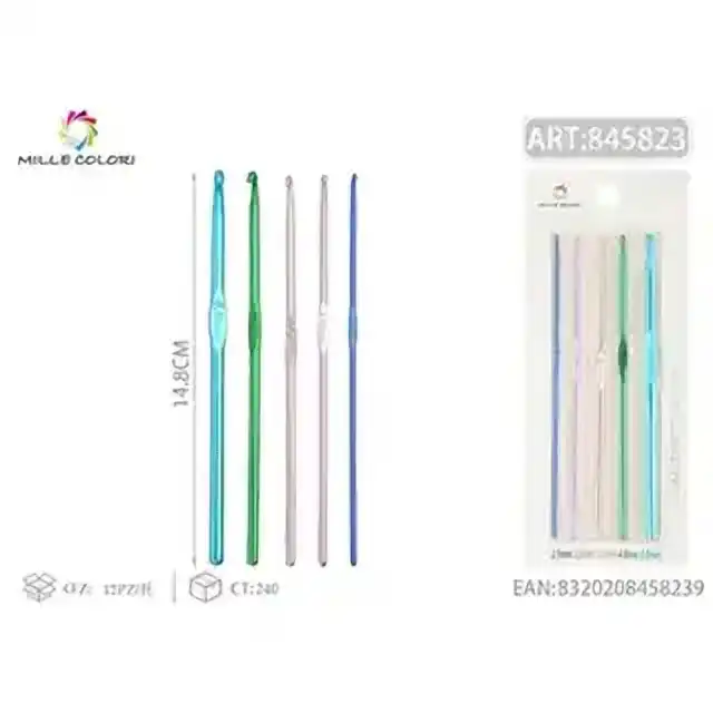 Set 5 uncinetti in alluminio misure fini, 5 pz – articolo 845823