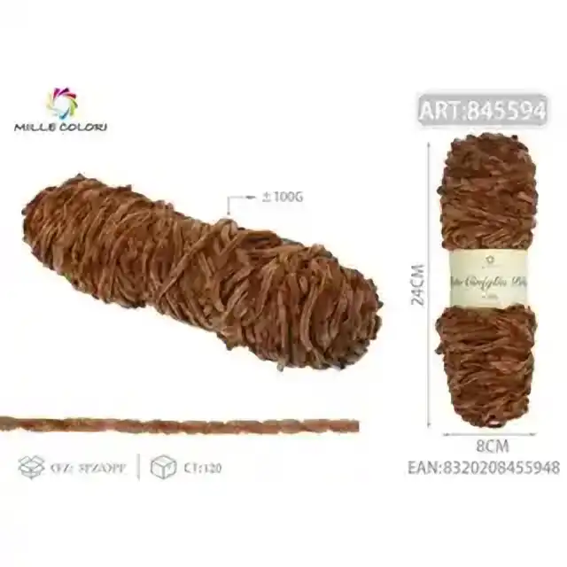Filato ciniglia peluche kaki 100 g – articolo 845593