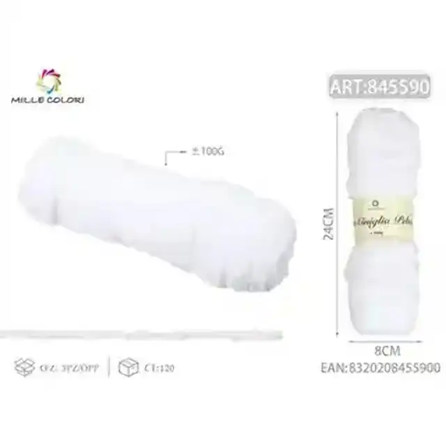 Filato ciniglia peluche bianco 100 g – articolo 845590