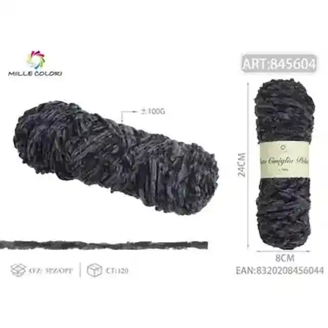Filato ciniglia peluche grigio scuro 100 g – articolo 845604