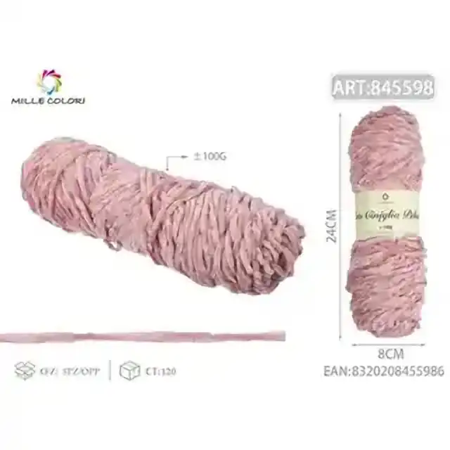Filato ciniglia peluche rosa carne 100 g – articolo 845598