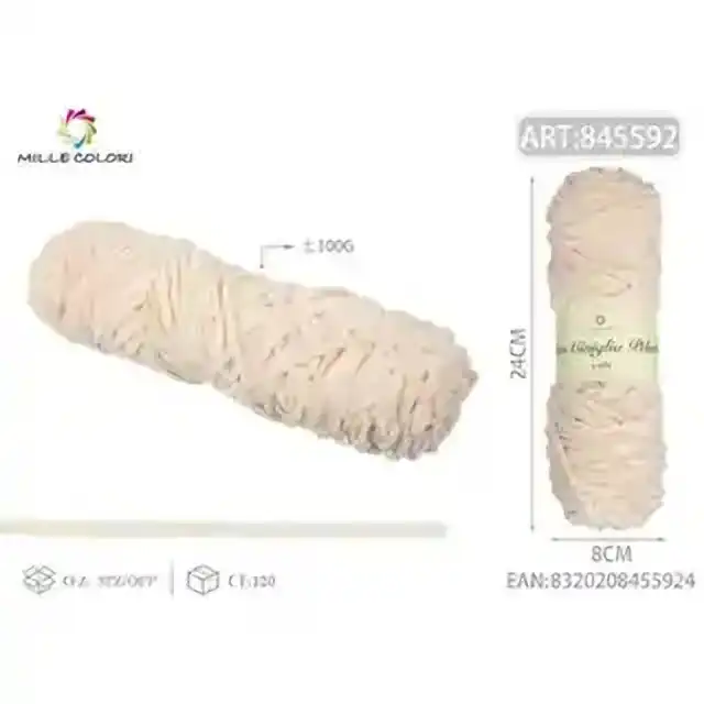 Filato ciniglia peluche beige 100 g – articolo 845592
