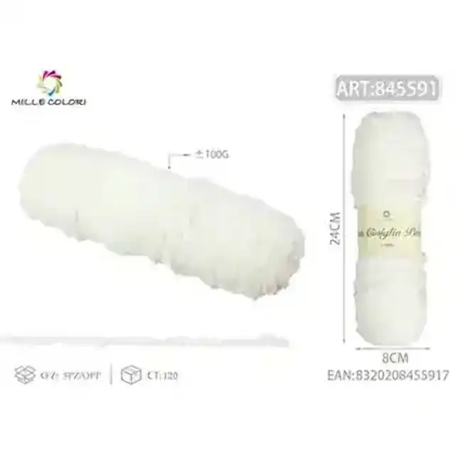 Filato ciniglia peluche panna 100 g – articolo 845591