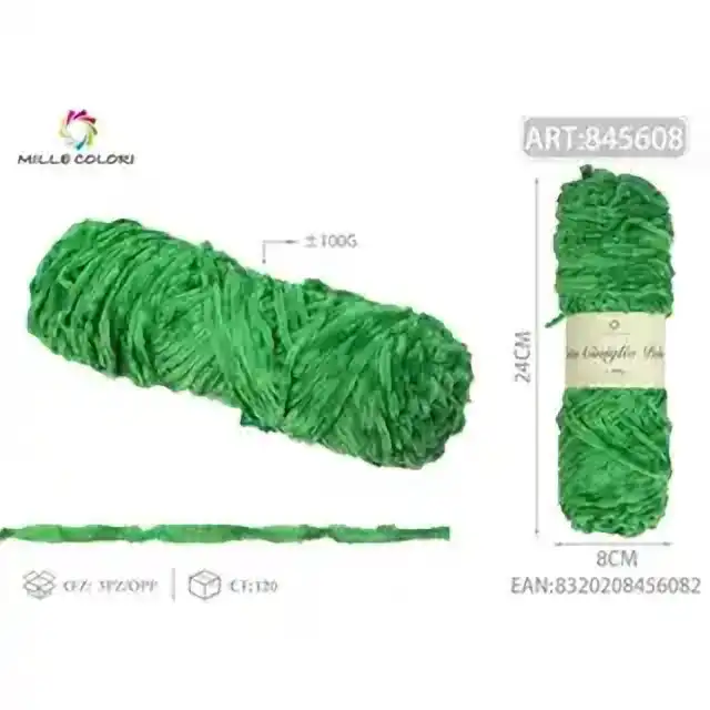 Filato ciniglia peluche verde 100 g – articolo 845608