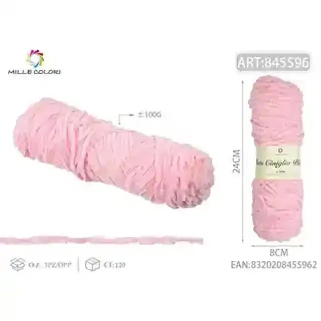 Filato ciniglia peluche rosa 100 g – articolo 845596