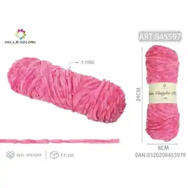 Filato ciniglia peluche fuxia 100 g – fucsia – articolo 845597